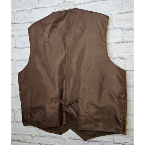 Men's 100% Genuine Leather brown vest Large biker unisex. - Picture 4 of 6